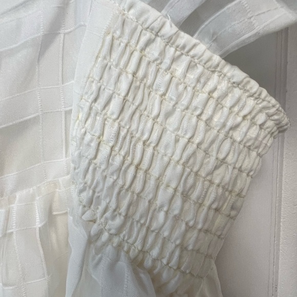 White Checkered Ruffle Sleeve Dress Day & Moon‎ size large - Picture 6 of 6